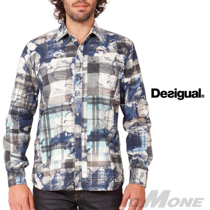 DESIGUAL チェックプリントシャツ 38c1266