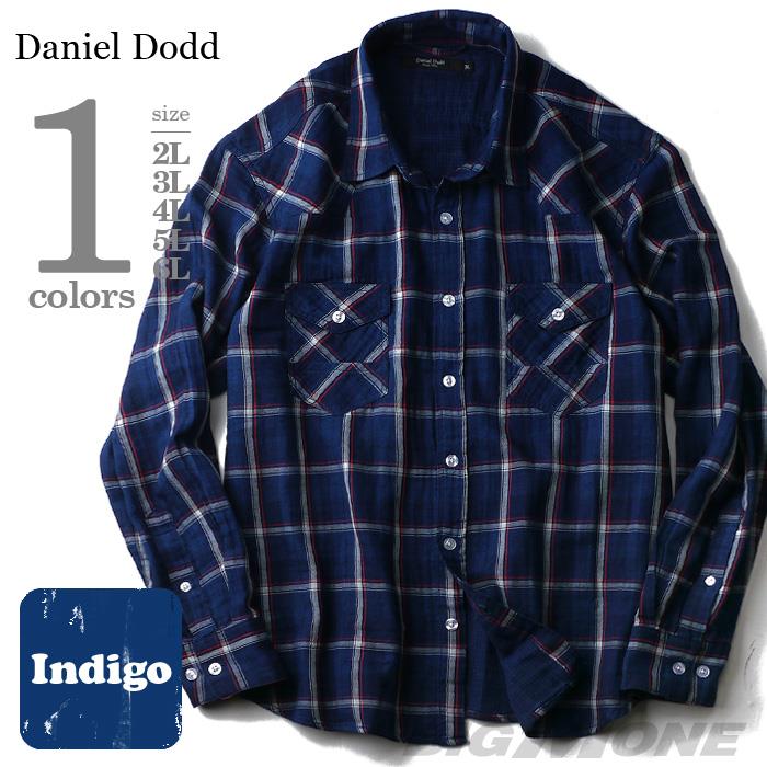 DANIEL DODD 長袖インディゴWガーゼチェックシャツ azsh-160128