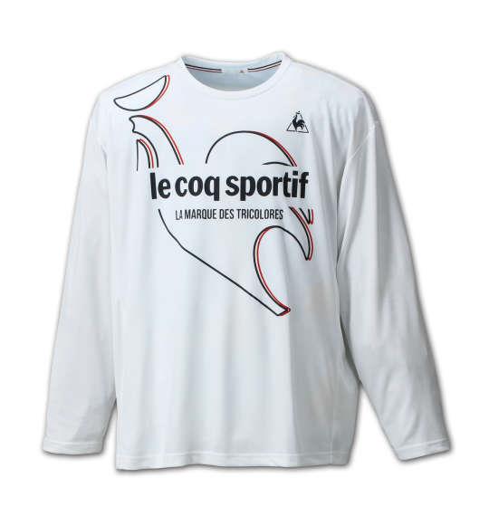 大きいサイズ メンズ LE COQ SPORTIF 長袖Tシャツ ホワイト 1178-6350-1 3L 4L 5L 6L 