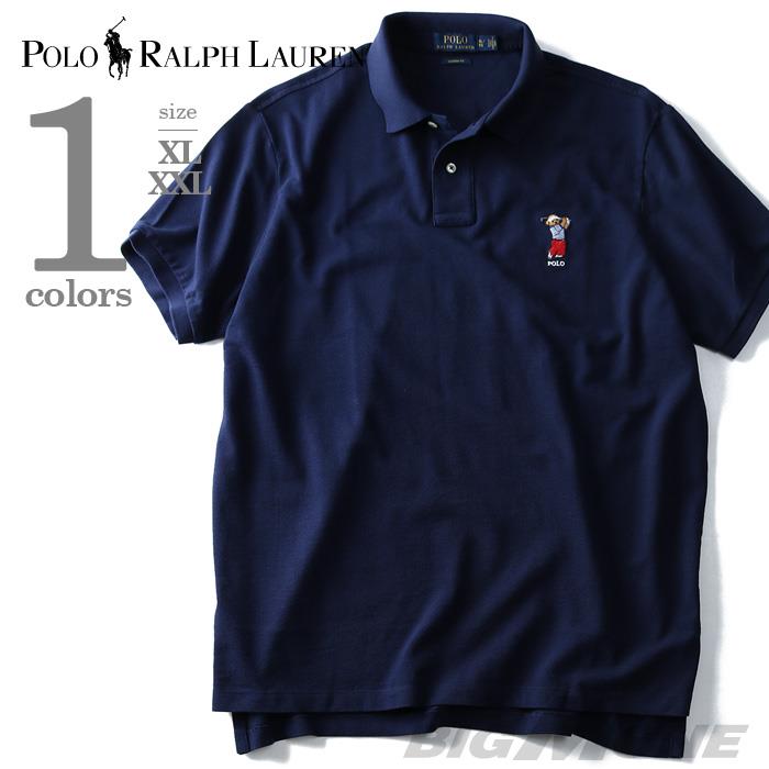 大きいサイズ メンズ POLO RALPH LAUREN ポロ ラルフローレン 半袖 ワンポイント 鹿の子 ポロシャツ ネイビー XL XXL USA 直輸入 710634236001