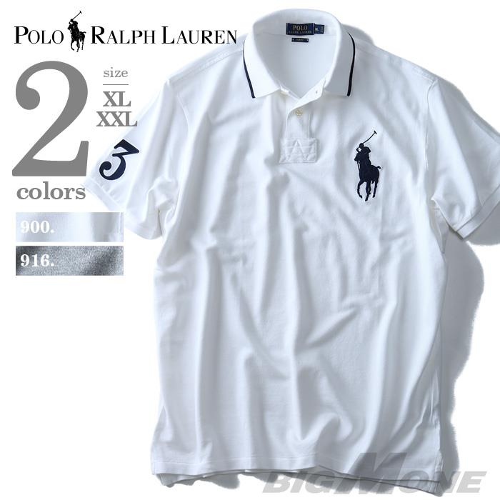 大きいサイズ メンズ POLO RALPH LAUREN  半袖ビッグポニー鹿の子ポロシャツ SLIM FIT  USA直輸入 710-660907-00