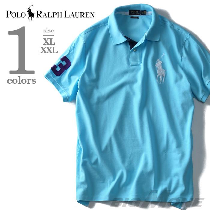 大きいサイズ メンズ POLO RALPH LAUREN ポロ ラルフローレン 半袖 ビッグポニー 鹿の子 ポロシャツ サックス XL XXL USA 直輸入 710560846011