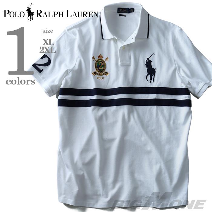 【WEB限定価格】大きいサイズ メンズ POLO RALPH LAUREN ポロ ラルフローレン 半袖 刺繍付き ビッグポニー 鹿の子 ポロシャツ  ホワイト XL XXL USA 直輸入 710660723