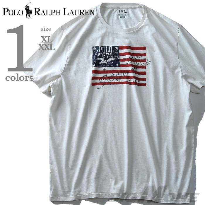 大きいサイズ メンズ POLO RALPH LAUREN ポロ ラルフローレン 半袖 Ｔシャツ プリント 半袖Tシャツ オフホワイト XL XXL USA直輸入 710685946001