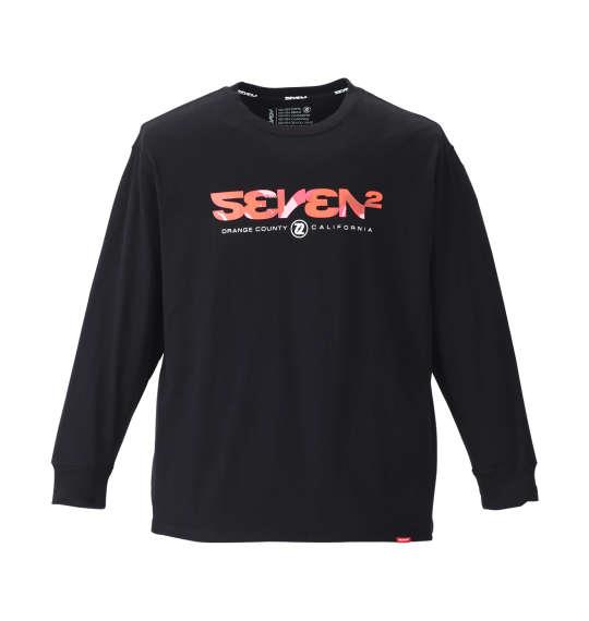 大きいサイズ メンズ SEVEN2 カモフラロゴ長袖 Tシャツ 長袖Ｔシャツ ブラック 1168-8300-2 3L 4L 5L 6L