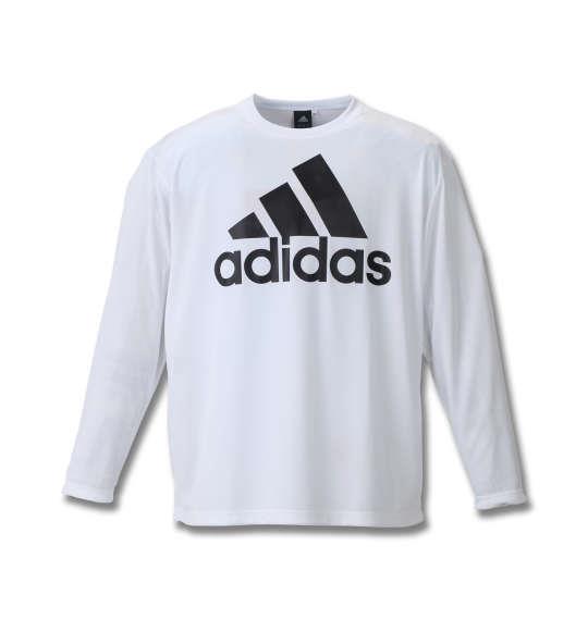 大きいサイズ メンズ adidas 長袖Tシャツ ホワイト 1178-8350-1 3XO 4XO 5XO 6XO 7XO 8XO 