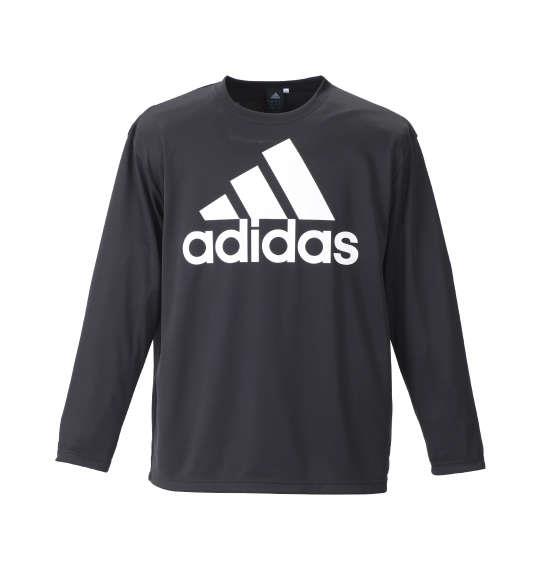 大きいサイズ メンズ adidas 長袖Tシャツ ブラック 1178-8350-2 3XO 4XO 5XO 6XO 7XO 8XO 