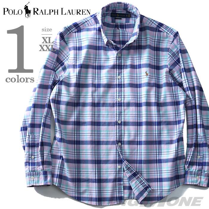 大きいサイズ メンズ POLO RALPH LAUREN ポロ ラルフローレン チェック柄 長袖 シャツ ボタンダウンシャツ 長袖シャツ カジュアルシャツ ピンク XL XXL USA 直輸入 710708869002