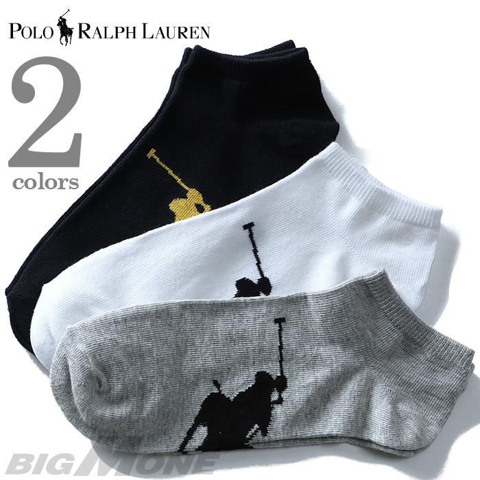 大きいサイズ メンズ POLO RALPH LAUREN  ビッグロゴ アンクル丈ソックス 3足セット USA直輸入 827025pk