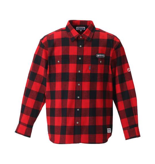 OUTDOOR PRODUCTS ブロックチェック長袖ネルシャツ レッド×ブラック 1157-8321-1