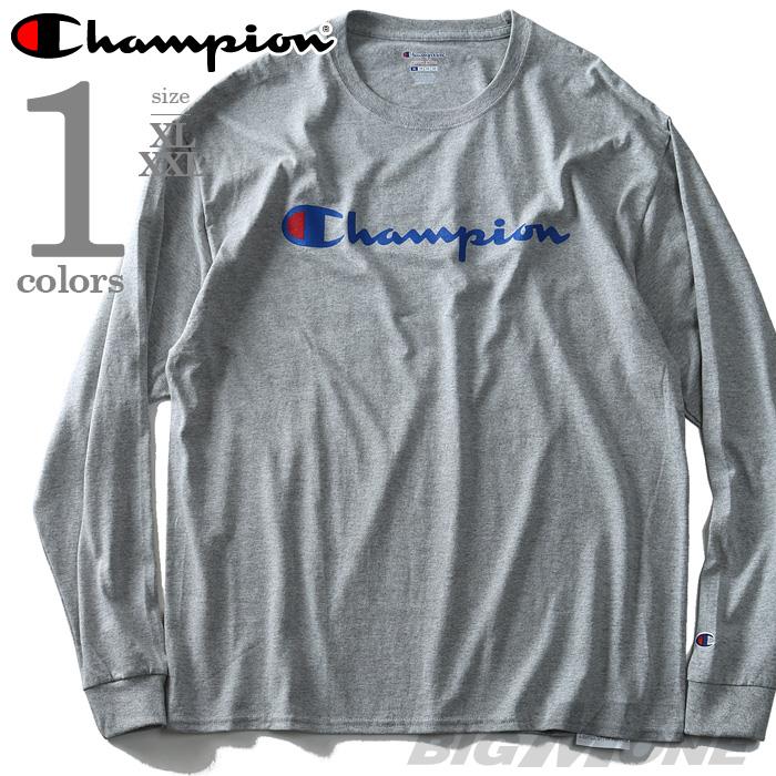 大きいサイズ メンズ Champion チャンピオン 長袖 Ｔシャツ ロンＴ プリント ロングTシャツ USA 直輸入 t2229p