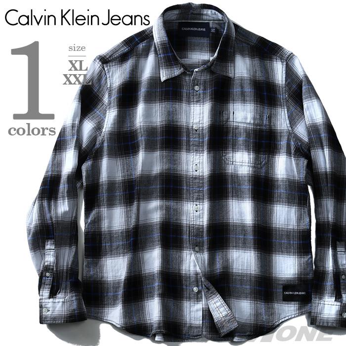 大きいサイズ メンズ CALVIN KLEIN JEANS  長袖チェックシャツ USA直輸入 41j9124