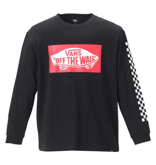 大きいサイズ メンズ VANS 長袖Tシャツ ブラック 1178-8680-2 3L 4L 5L 6L 