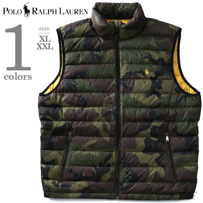 大きいサイズ メンズ POLO RALPH LAUREN ポロ ラルフローレン 迷彩柄 ダウンベスト アウター オリーブ XL XXL USA 直輸入 710716998