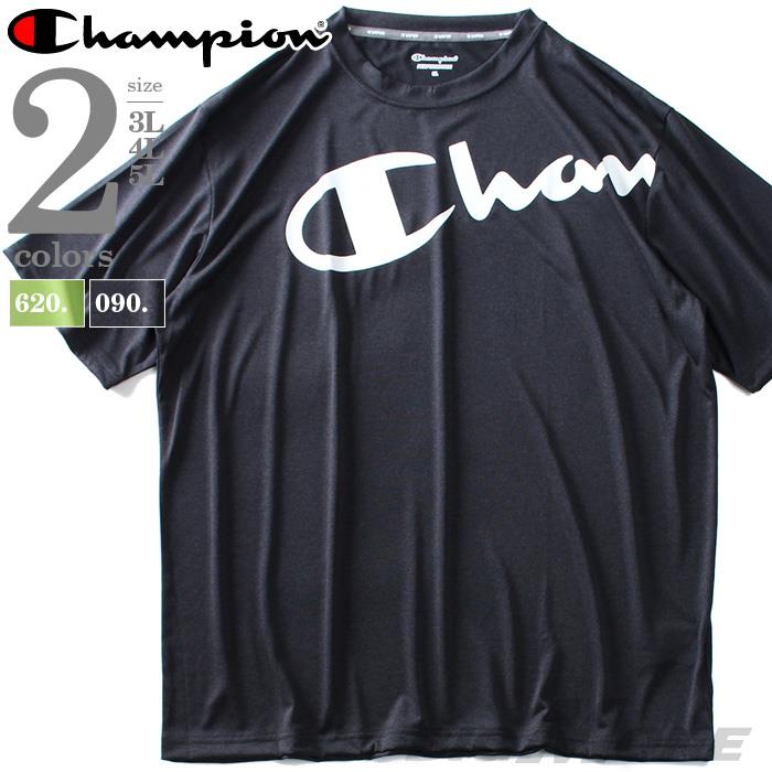 大きいサイズ メンズ Champion チャンピオン 速乾 防臭 プリント トレーニング 半袖 Tシャツ 春夏新作 c3-ps321l