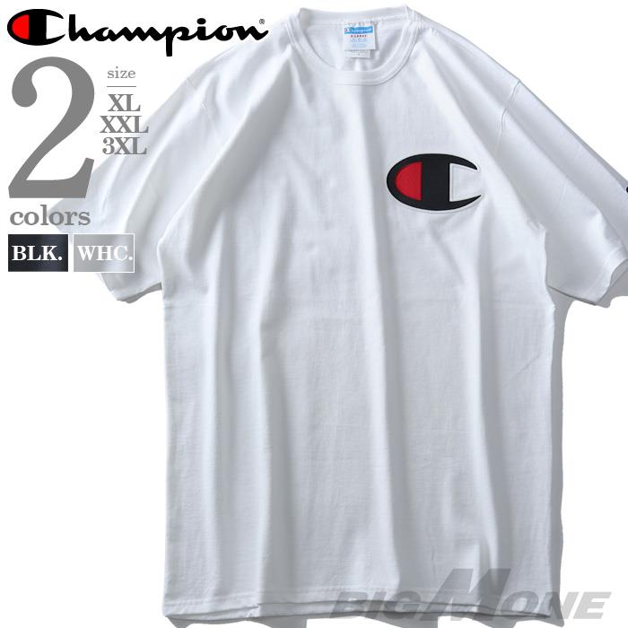 大きいサイズ メンズ Champion チャンピオン ビッグロゴ プリント 半袖 Tシャツ USA直輸入 gt19-y06820