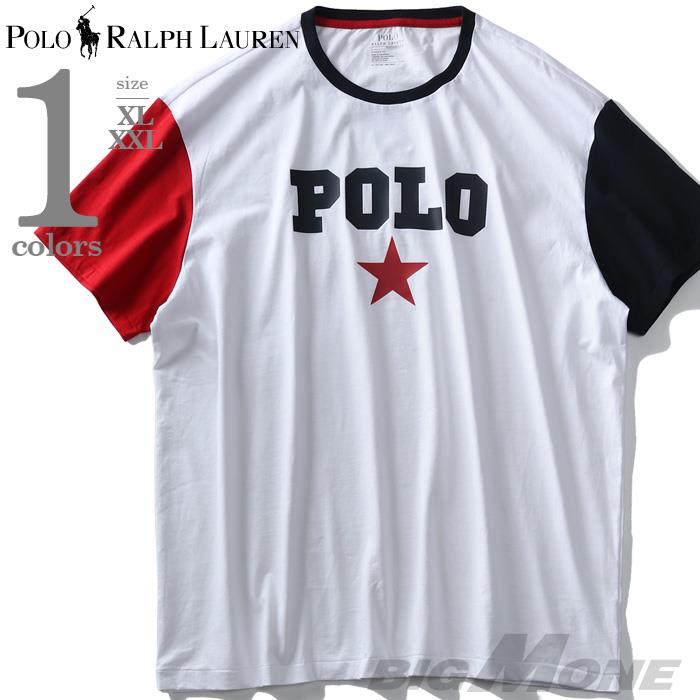 大きいサイズ メンズ POLO RALPH LAUREN ポロ ラルフローレン ロゴ プリント 袖切替 半袖 Tシャツ USA直輸入 710741437