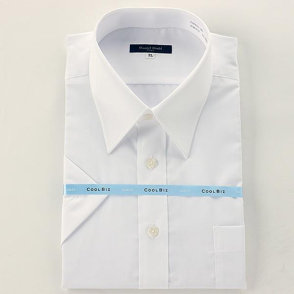 【WEB限定価格】【pd0527】大きいサイズ メンズ DANIEL DODD ビジネス Ｙシャツ 半袖 レギュラー ワイシャツ ビジネスシャツ 白 ブロード 無地 2L 3L 4L 5L 6L 7Ltos601-01-01