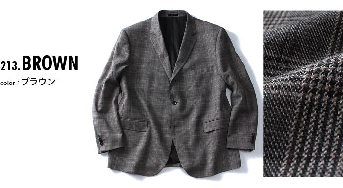 【WEB限定価格】大きいサイズ メンズ SARTORIA BELLINI 段帰り 3ツ釦 チェック柄 ジャケット azjk-1624