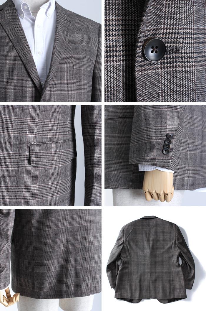 【WEB限定価格】大きいサイズ メンズ SARTORIA BELLINI 段帰り 3ツ釦 チェック柄 ジャケット azjk-1624