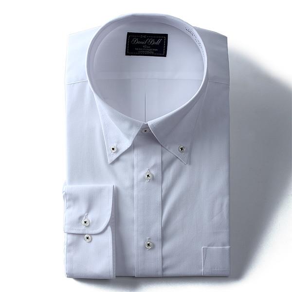 2点目半額 大きいサイズ メンズ DANIEL DODD ビジネス Ｙシャツ 長袖 ワイシャツ 消臭加工 白ドビー ボタンダウンシャツ ビジネスシャツ eadn80-4