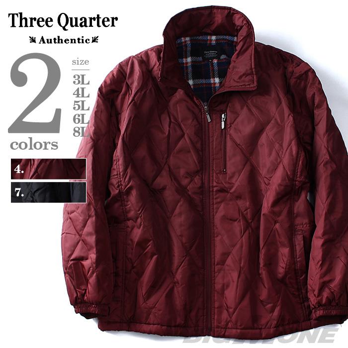 【WEB限定価格】大きいサイズ メンズ Three Quarter (スリークォター) 裏プリントフリーススタンドブルゾン az-008