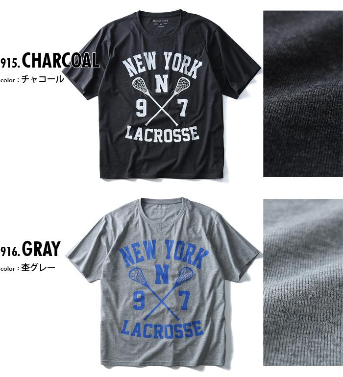 タダ割 大きいサイズ メンズ DANIEL DODD 半袖 Tシャツ オーガニック プリント 半袖Tシャツ LACROSSE azt-170242