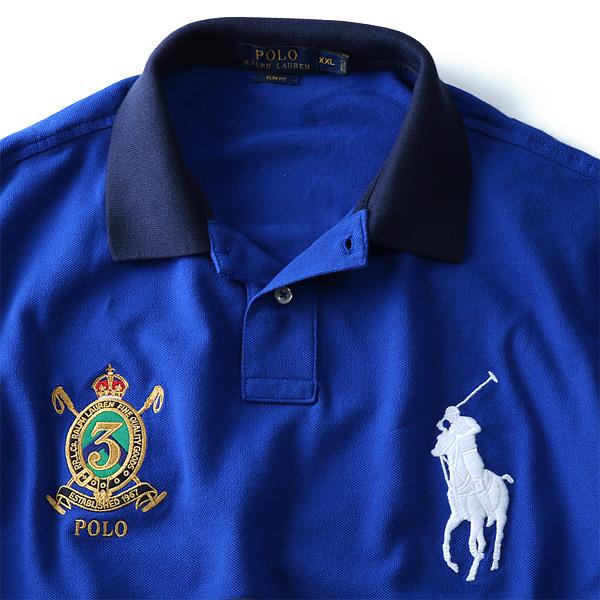 【WEB限定価格】ブランドセール 【大きいサイズ】【メンズ】POLO RALPH LAUREN(ポロ ラルフローレン) 半袖ビッグポニー鹿の子ポロシャツ SLIM FIT(3)【USA直輸入】710-661826-00