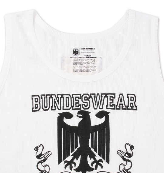 大きいサイズ メンズ BUNDESWEAR ワッフル タンクトップ ノースリーブ ホワイト 1168-7216-1 3L 4L 5L 6L 8L