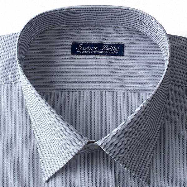 大きいサイズ メンズ SARTORIA BELLINI ビジネス Ｙシャツ 半袖 ワイシャツ ビジネスシャツ 吸汗速乾 形態安定 先染め柄 ワイドカラーシャツ hsg0001-4