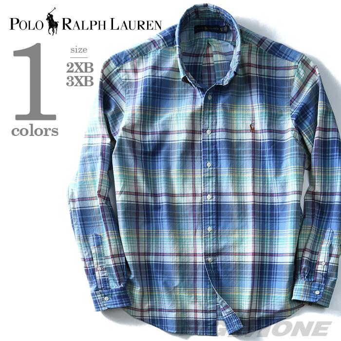 ブランドセール 【大きいサイズ】【メンズ】POLO RALPH LAUREN(ポロ ラルフローレン) 長袖チェック柄ボタンダウンシャツ【USA直輸入】711664831001