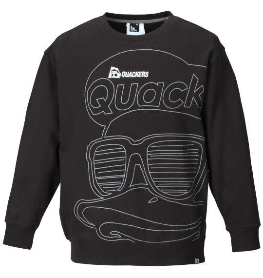 大きいサイズ メンズ b-one-soul DUCK DUDE クルーネック スウェット 長袖 ブラック 1158-7325-2 3L 4L 5L 6L