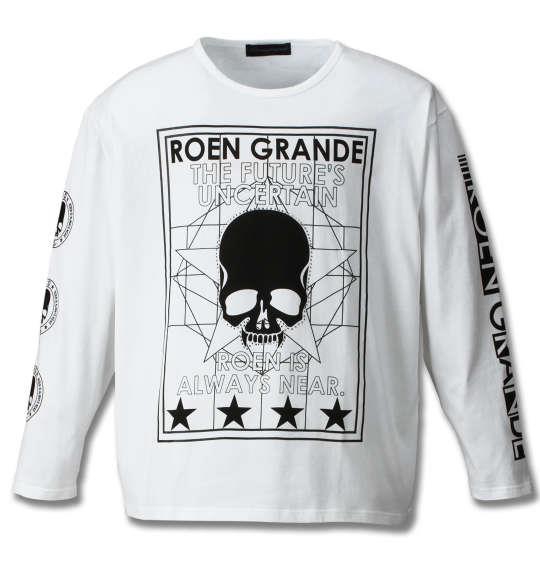 大きいサイズ メンズ Roen grande ストリート系プリント長袖Tシャツ ホワイト 1178-7355-1 3L 4L 5L 6L