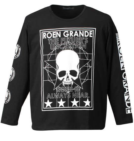 大きいサイズ メンズ Roen grande ストリート系プリント長袖Tシャツ ブラック 1178-7355-2 3L 4L 5L 6L