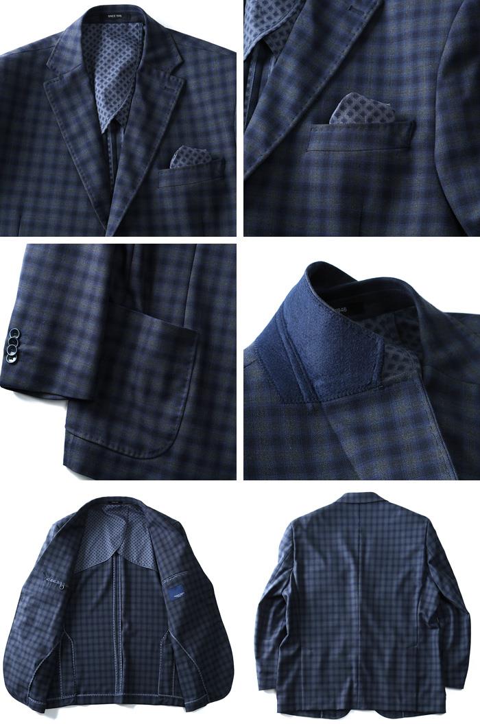 【WEB限定価格】大きいサイズ メンズ SARTORIA BELLINI 2ツ釦 ウール混 チェック ジャケット azjk3417603