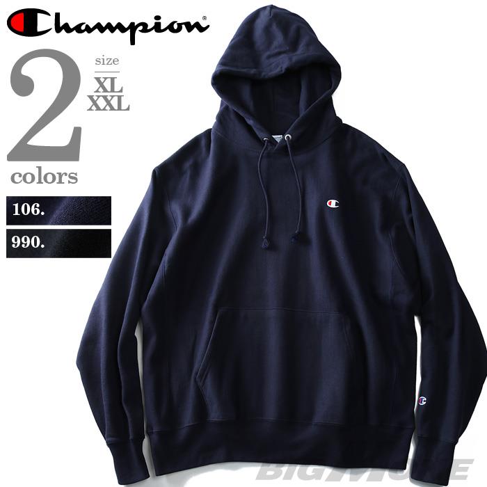 大きいサイズと大きい服のメンズ通販 ビッグエムワン Web限定価格 ブランドセール 大きいサイズ メンズ Champion チャンピオン リバースウィーブ プルパーカー Usa直輸入 Gf68 Xl ネイビー メンズ