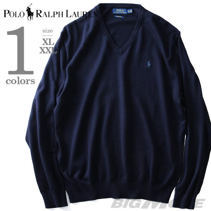 ブランドセール 【大きいサイズ】【メンズ】POLO RALPH LAUREN(ポロ ラルフローレン) 無地Vネックセーター【USA直輸入】710682076001