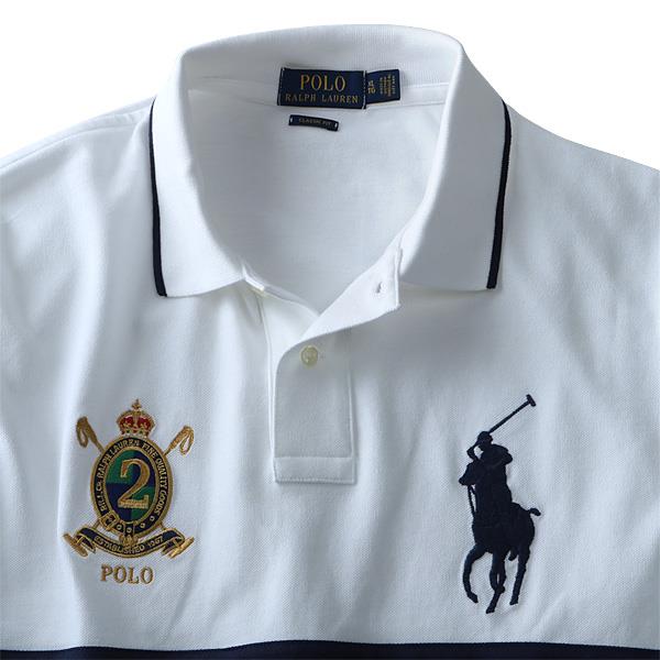 【WEB限定価格】大きいサイズ メンズ POLO RALPH LAUREN ポロ ラルフローレン 半袖 刺繍付き ビッグポニー 鹿の子 ポロシャツ ホワイト XL XXL USA 直輸入 710660723