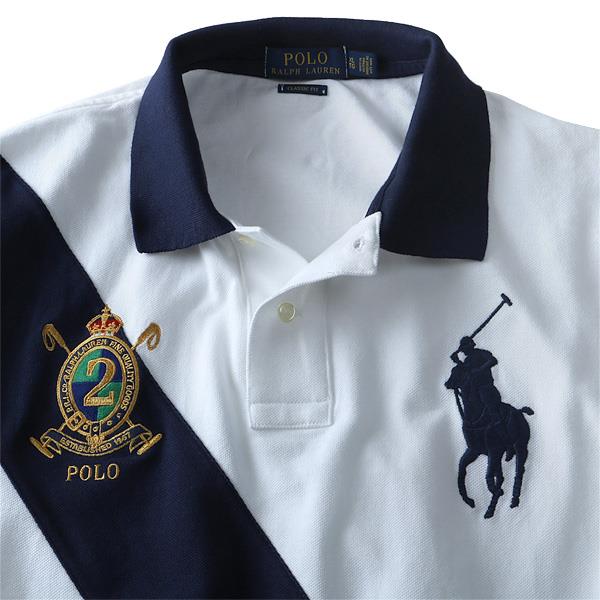 【WEB限定価格】大きいサイズ メンズ POLO RALPH LAUREN ポロ ラルフローレン 半袖 刺繍付き ビッグポニー 鹿の子 ポロシャツ ホワイト XL 2XL USA 直輸入 710660725