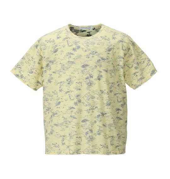 大きいサイズ メンズ launching pad 裏 プリント アロハ柄 半袖 Tシャツ 半袖Tシャツ イエロー系 1158-8214-2 3L 4L 5L 6L