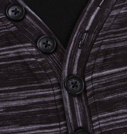 大きいサイズ メンズ Mc.S.P フェイク レイヤード Yネック ヘンリー 半袖 Tシャツ 半袖Tシャツ ブラック杢 1158-8225-2 3L 4L 5L 6L 8L 10L