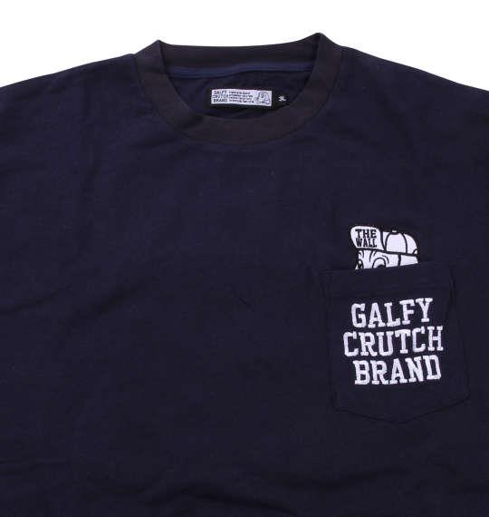 大きいサイズ メンズ GALFY アップリケ 刺繍 半袖 Tシャツ 半袖Ｔシャツ ネイビー 1158-8541-1 3L 4L 5L 6L