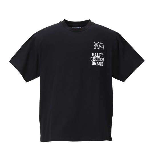 大きいサイズ メンズ GALFY アップリケ 刺繍 半袖 Tシャツ 半袖Ｔシャツ ブラック 1158-8541-2 3L 4L 5L 6L