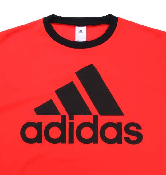 大きいサイズ メンズ adidas カラーブロック切替半袖Tシャツ ブラック × ハイレゾレッド 1178-8241-2 3XO 4XO 5XO 6XO 7XO 8XO