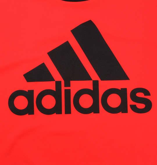 大きいサイズ メンズ adidas カラーブロック切替半袖Tシャツ ブラック × ハイレゾレッド 1178-8241-2 3XO 4XO 5XO 6XO 7XO 8XO