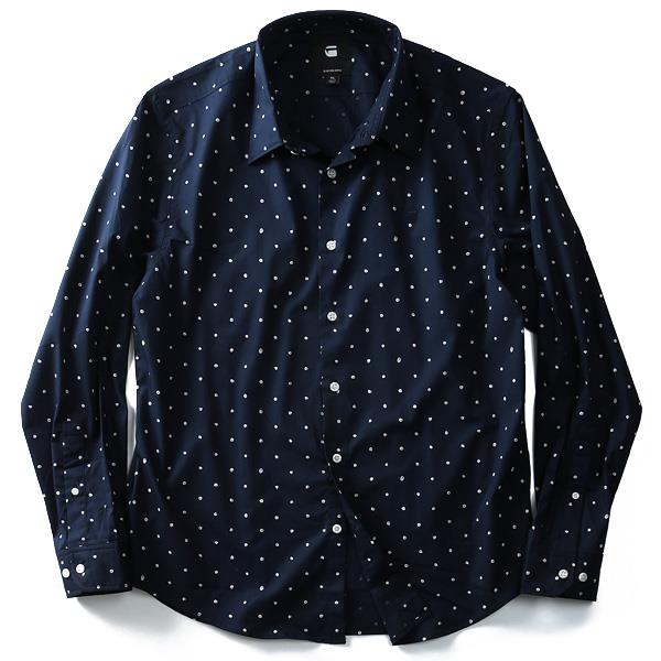 大きいサイズ メンズ G-STAR RAW ジースターロウ 長袖 ドット プリント シャツ 長袖シャツ d07822-9602