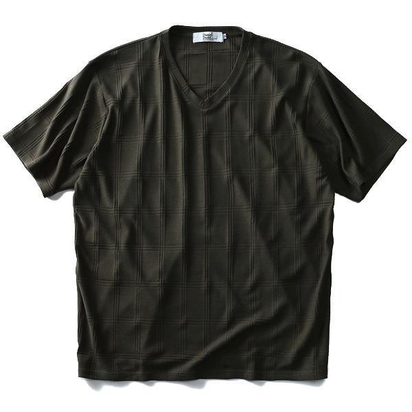 【WEB限定価格】タダ割 大きいサイズ メンズ DANIEL DODD 半袖 Tシャツ ブロックジャガード Vネック 半袖カットソー azt-180282