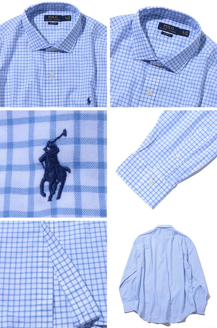 大きいサイズ メンズ POLO RALPH LAUREN ポロ ラルフローレン 長袖 シャツ 格子柄 長袖シャツ サックス XL USA 直輸入 710698508001