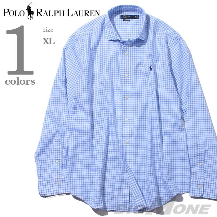 大きいサイズ メンズ POLO RALPH LAUREN ポロ ラルフローレン 長袖 シャツ 格子柄 長袖シャツ サックス XL USA 直輸入 710698508001