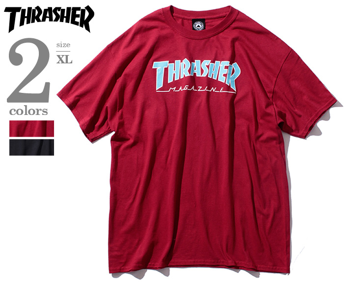 THRASHER メンズ 半袖 Tシャツ 2XL XXLサイズ ホワイト レッド